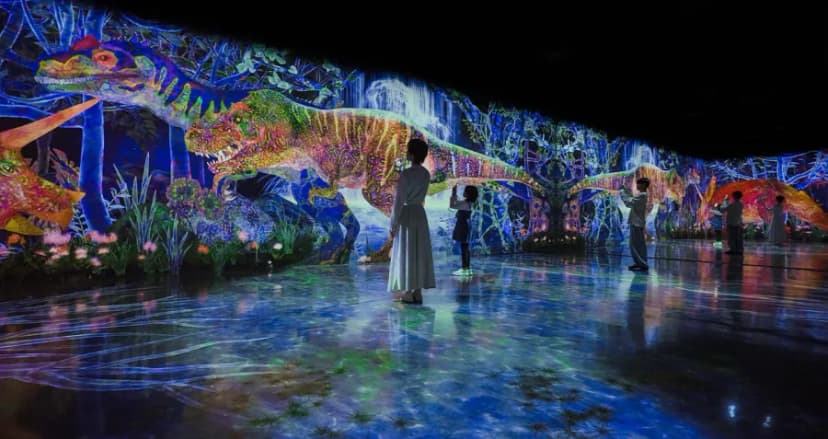 teamLab Forest 후쿠오카의 디지털 아트 전시