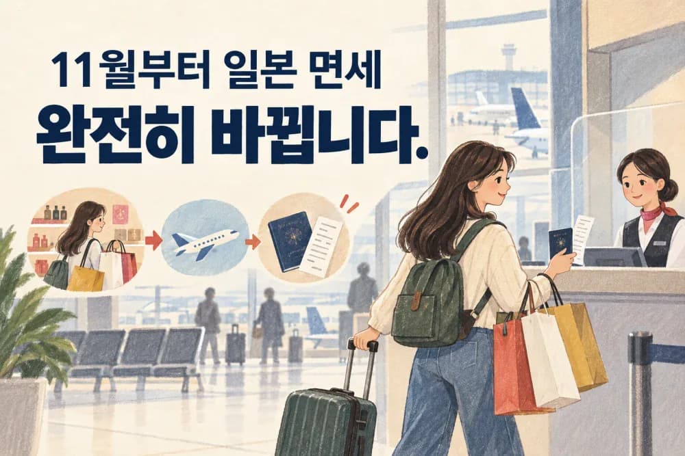 일본 면세가 바뀌어요, 2026년 11월 여행 전 알아둘 것